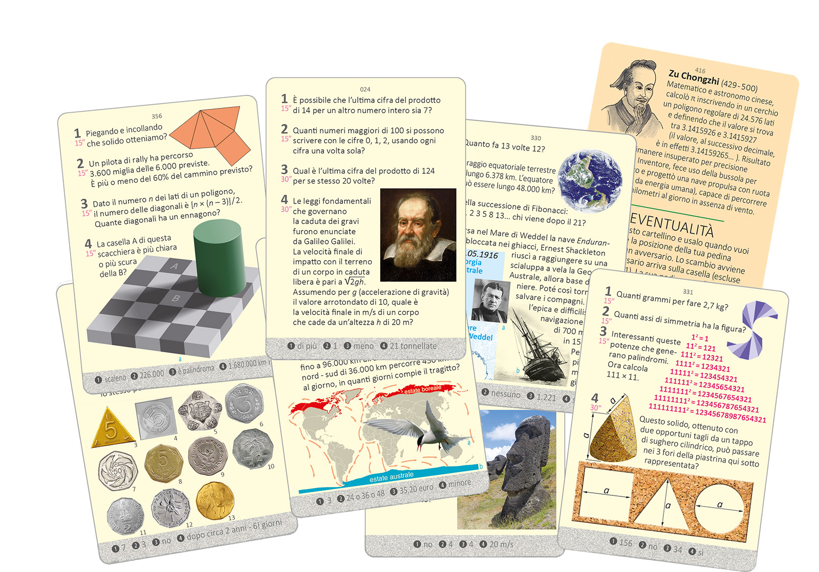 Esempio di cartellini gioco Mathematicus